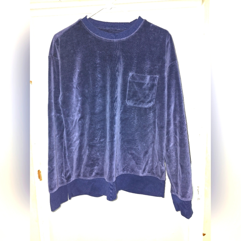 Men's Old Navy Blue Crewneck Velour Shirt
